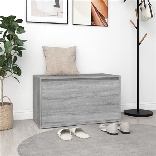 VIDAXL - Banc d'entrée - 80x40x45 cm - Gris - Image 2