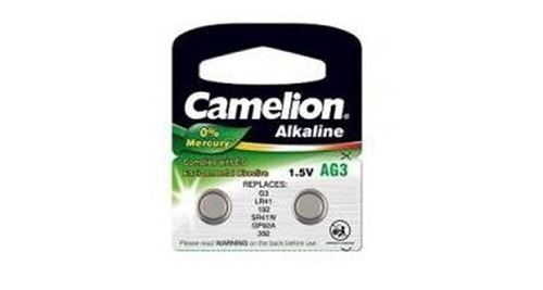 Camelion 12000203 pack de 2 piles bouton alkaline ag3/lr41/lr736/392 1,5 v