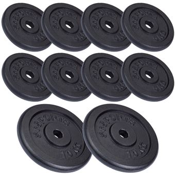 Juego De Discos De Pesas ScSPORTS 30 Kg (2x5 Kg + 2x10 Kg) - Plástico, Agujero 30/31 Mm, Silenciosos Y Protectores De Suelo