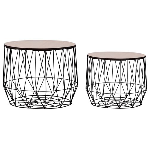 vidaXL Tables basses 2 pcs Noir