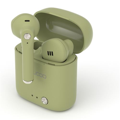 Ledwood - Ecouteurs sans fil - Apollo - stéréo Bluetooth 5.0 + edr- appairage automatique - usb-c - autonomie 15 h - contrôle tactile - assistant vocal - Kaki