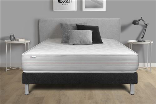VITALIT Ensemble 180x200 Matelas M&eacute;moire de forme Sommier kit Noir