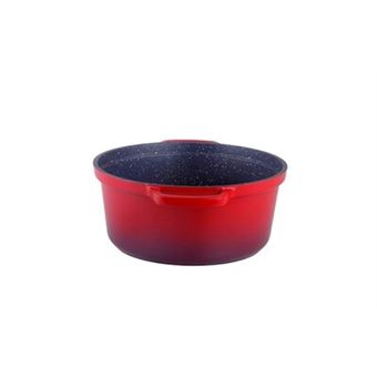 Kamberg - Cocotte Ø 16 cm Ronde Rouge Flammée - Fonte d'aluminium