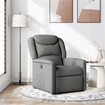 vidaXL Fauteuil réglable tissu gris foncé - 1