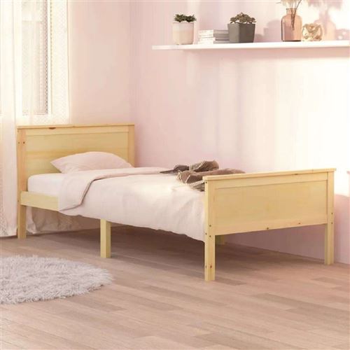 vidaXL Cadre de lit sans matelas bois massif de pin 100x200 cm322175