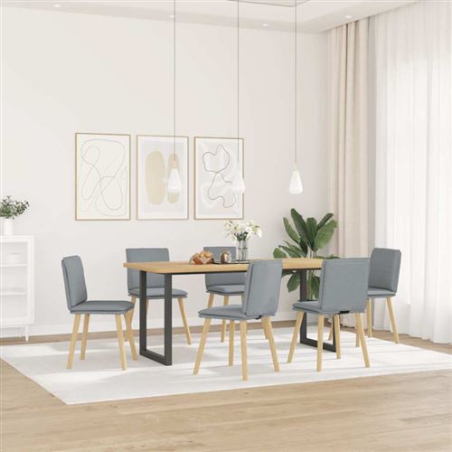 Non Communiqué Gris Clair Chaises À Manger Lot De 6 Tissu