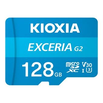 KIOXIA EXCERIA G2 - Carte mémoire flash - 128 Go - A1 / Video Class V30 / UHS-I U3 / Class10 - microSDXC UHS-I U3 - 1
