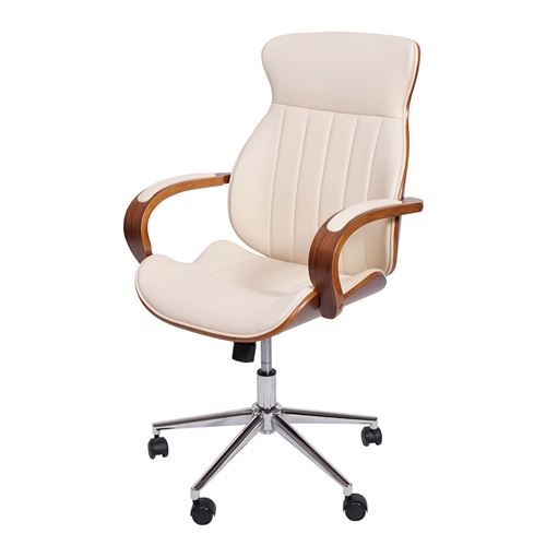 Mendler - Fauteuil de bureau HWC-H39 - Pivotant - Beige - Image 3
