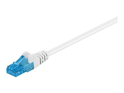 goobay - Cordon de raccordement - RJ-45 (M) pour RJ-45 (M) - 1.5 m - UTP - CAT 6a - sans halogène, sans crochet, bloqué - blanc