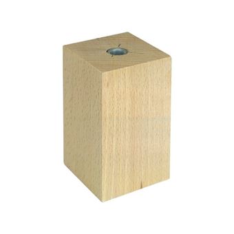 Pied de lit bois à visser, Diam.50 x H.80 mm x l.50 mm - 1