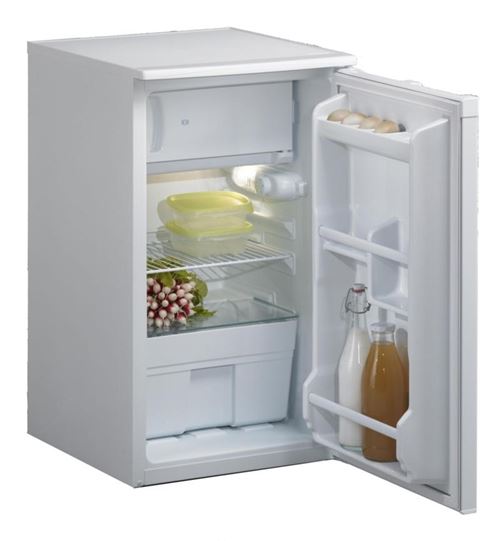 Refrigerateur 2 etoiles Classe A+, 84L (81L net), compartiment freeze, degivrage semi-automatique, porte reversible , MODERNA, puissance : 83 Watts