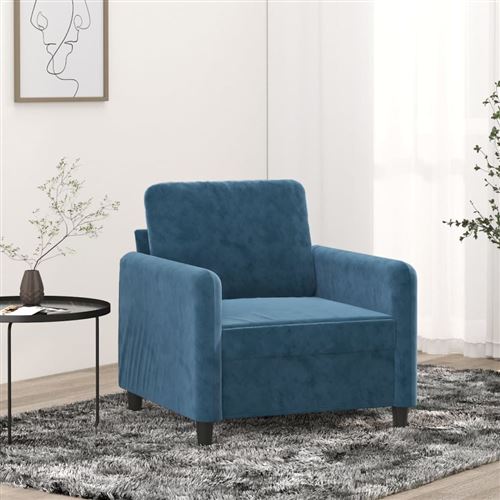 Vidaxl Bleu Fauteuil 60 Cm Velours - Image 2