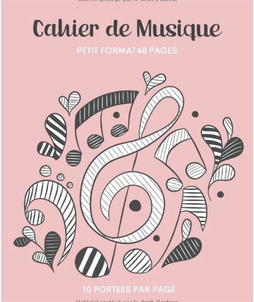 Cahier De Musique Petit Format 17X22 Carnet De Partition 48 Pages Avec 10 Portées Musicales Pour Le Solfège