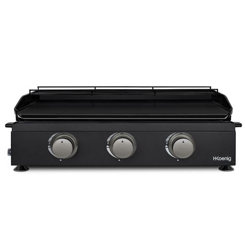Plancha 3 brûleurs U noire fonte émaillée - PLX1032