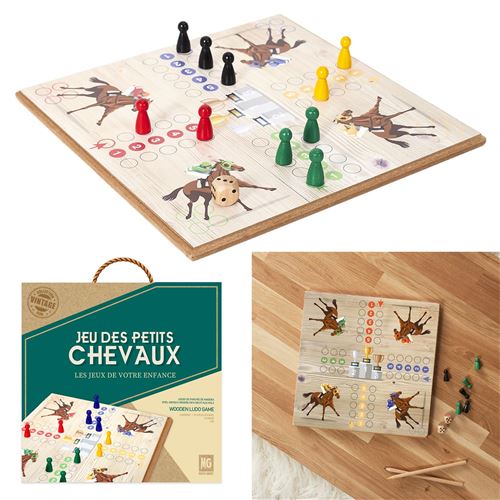 GENERIQUE - Jeu Des Petits Chevaux - Jeu de Société en Bois - Classique - Image 2
