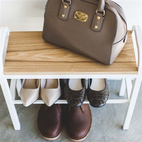 Etagère à chaussures en métal et bois tower (noir)