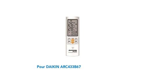 Télécommande de remplacement climatisation pour daikin arc433b67
