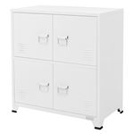ML-Design Armoire de Classement Blanche, 75x40x80,5 cm, Acier, Armoire de Bureau à 4
