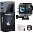 Caméra Sport AKASO Brave 4 Pro SE 4K 20MP étanche 40M 5X Zoom Deux Écrans Support External Mic WiFi EIS 2.0 Noir