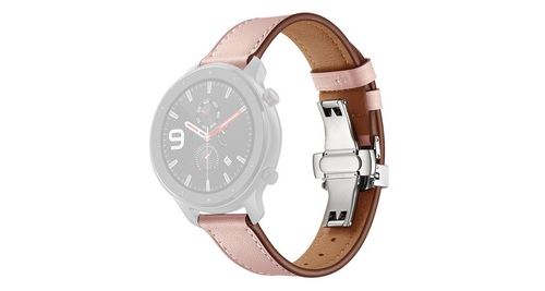 Bande de bracelet de montre-bracelet en cuir à boucle papillon