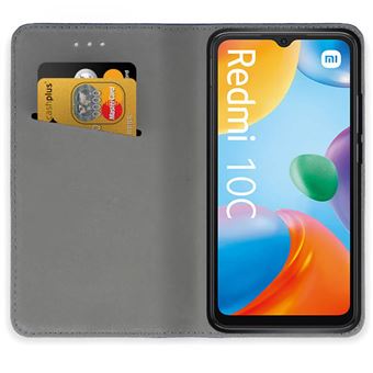 Housse Portefeuille Pour Xiaomi Redmi 10C / Poco C40 - Cuir Synthétique Noir - Neuf