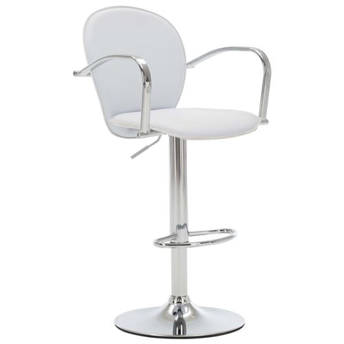 vidaXL Tabouret de bar avec accoudoir Blanc Similicuir
