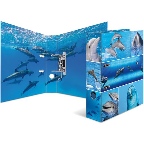 HERMA Classeur à levier à motifs 'Animals', A4, dauphins