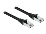 Delock - Cordon de raccordement - RJ-45 (M) pour RJ-45 (M) - 2 m - 6 mm - S/FTP - CAT 6a - moulé, extérieur, sans crochet - noir
