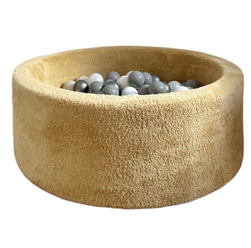 Non Communiqué Beige Peluche Piscine À Balles 90 Cm Moutarde + 200 Balles