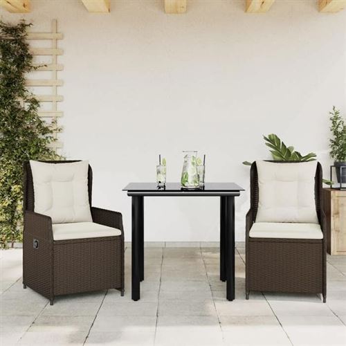 vidaXL - Ensemble de jardin - 3 pièces - Marron - Image 3