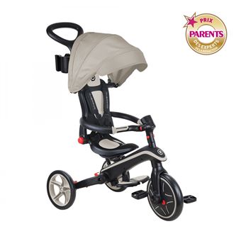 Globber - Tricycle EXPLORER 4-en-1 Évolutif & Pliable Taupe