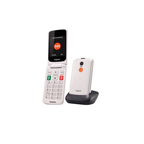 Cellulare gigaset gl590 flip 2,8'' white pearl dual sim senior phone
