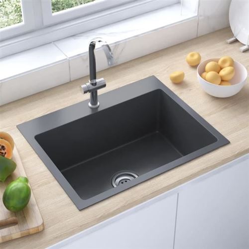 Vier de cuisine fait main Noir Acier inoxydable
