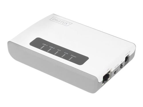 DIGITUS 2-Port USB 2.0 Wireless Multifunction Network Server