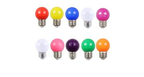 10pcs 2w e27 ampoule couleur, ampoule led couleur unique, 200lm lampe de noël 220v partie petite bulle de couleur, 270 ° ampoule led (1 par couleur)