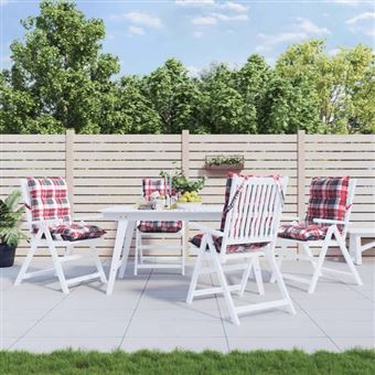 Coussin pour mobilier de jardin vidaXL Stoelkussens 4 st hoge rug oxford stof roze377663