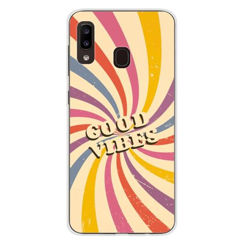 Coque en silicone imprimée compatible Samsung Galaxy A20 Galaxy A30 Good vibes