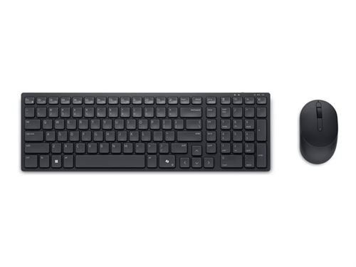 Dell Silent Keyboard and Mouse KM555 - Ensemble clavier et souris - sans fil - 2.4 GHz, Bluetooth 5.1 - QWERTY - International US - noir - avec 3 ans de service Advanced Exchange