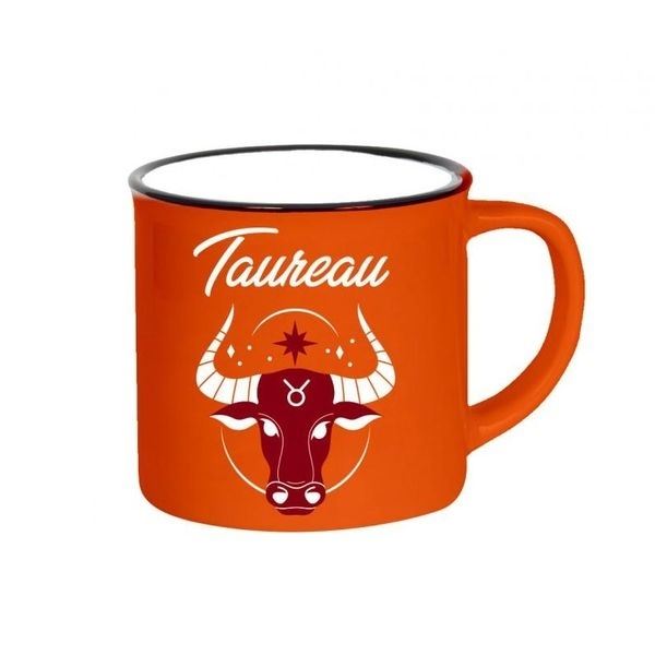 Mug Taureau - Signe Astrologique Du Zodiaque, 325 Ml, Céramique Blanche, Fait En France