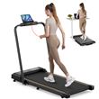 Tapis de Course 2en1 FT51,Tapis Roulant électrique Pliant,Tapis de Marche avec Télécommande et LED, 2.5HP, Vitesse Réglable, Support iPad, Multifonction