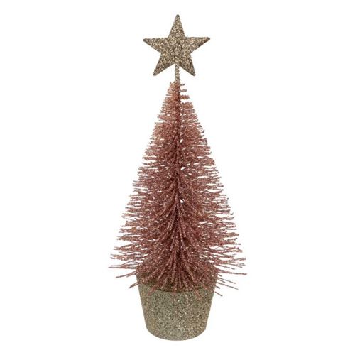 Atmosphera Rose Sapin Déco De Noël Paillette 15Cm - Image 2