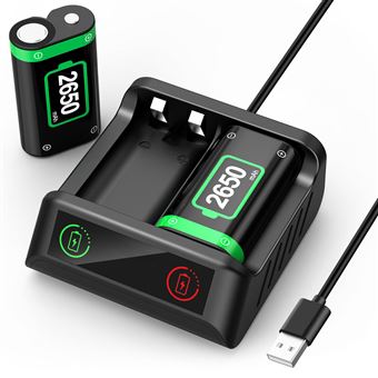 Lot de 2 QUMOX 2650 mAh batteries rechargeables avec chargeur rapide pour Xbox One/Xbox Series X S Xbox One S/Xbox One X/Xbox One Elite manette sans fil - 1