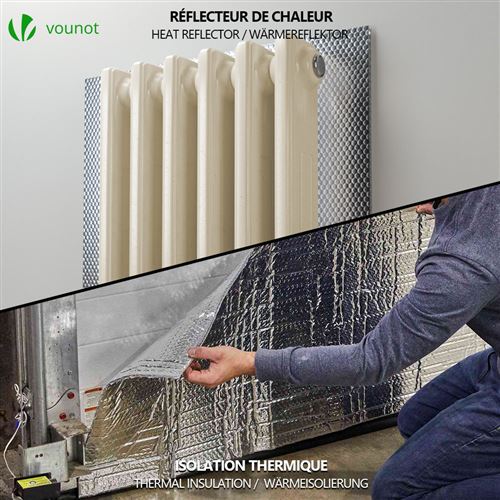 Isolant thermique a bulle double couche aluminium radiateur reflecteur  0.6x10m - Accessoires pour portes et loquets - Achat & prix