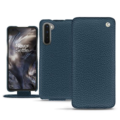 Housse cuir pour OnePlus Nord - Rabat vertical - Cuir Ambition - Bleu - NOREVE