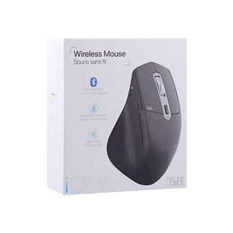 Souris sans fil semi-ergonomique Dual Connect T'n'b iClick Noir