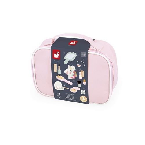 Janod - Mallette Beauté - Jouet d'Imitation en Bois - Rose - Image 3