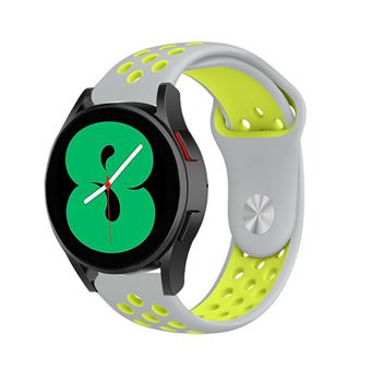 Strap-it Bracelet sport - compatible pour Samsung Galaxy Watch 4 44mm (gris / jaune) - 1