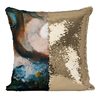 Fabulous Housse de Coussin à Sequin - Paillettes Doré Paysage Abstrait Nature [40 x 40 cm] - 1
