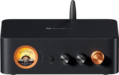 Fosi Audio MC351 Amplificateur Intégré 2.1 Canaux, 2 Chips TPA3255, Vintage VU Meter avec BT/USB/OPT/COAX