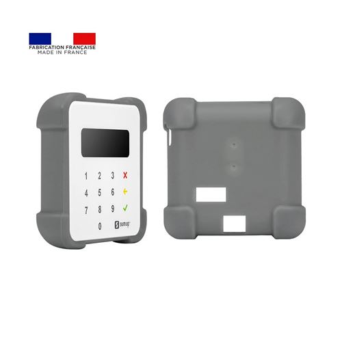 coque de protection avec coins renforcés pour terminal de paiement sumup air - made in france - gris foncé